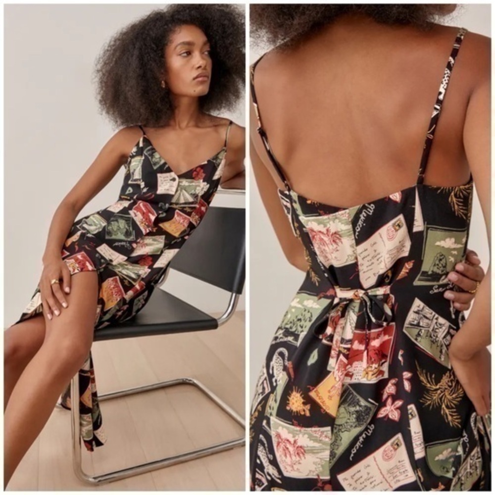 Reformation Gemstone postcard midi dress
